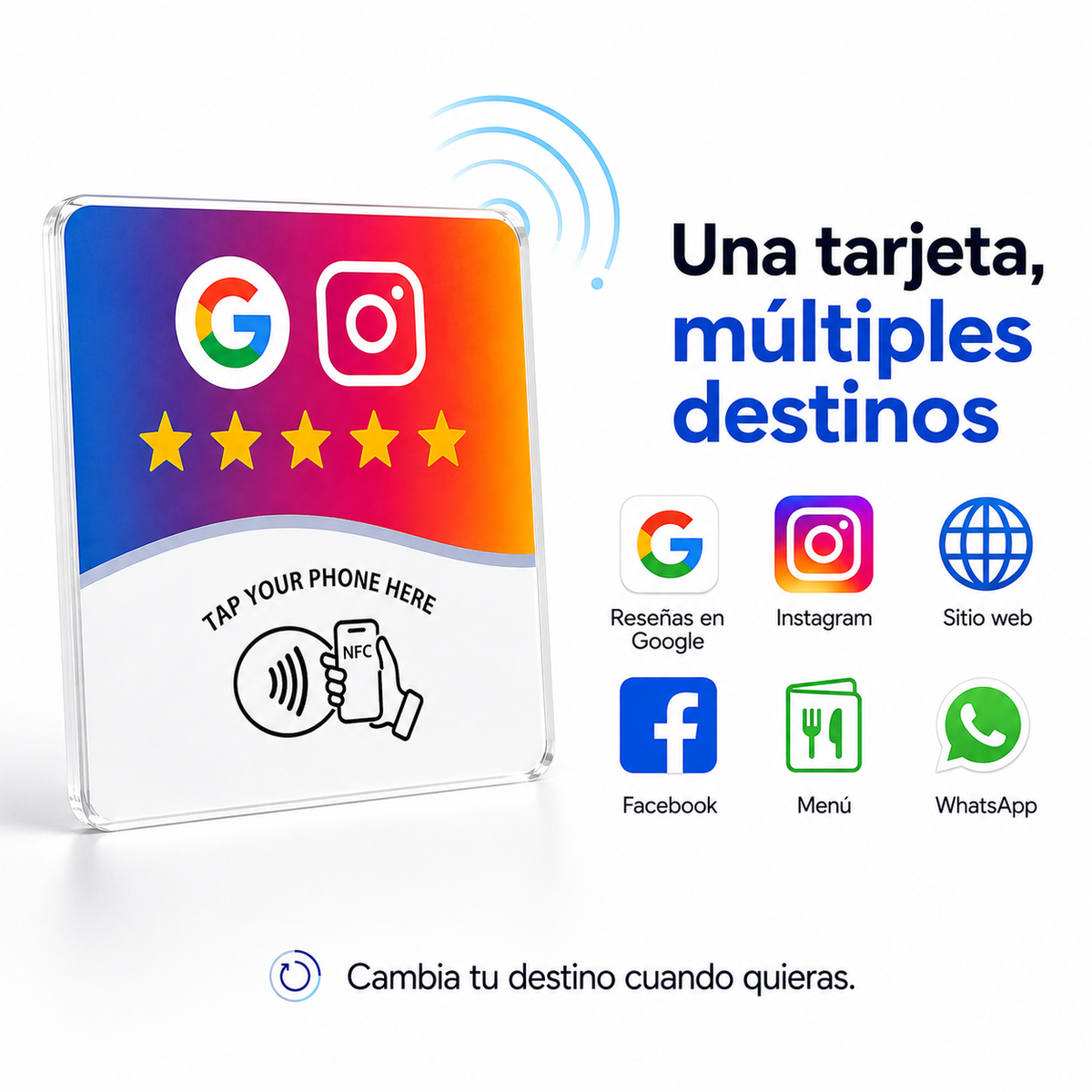 Placa NFC para negocios | Más reseñas y seguidores con un toque