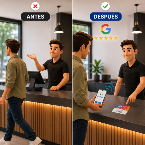 Placa NFC para negocios | Más reseñas y seguidores con un toque