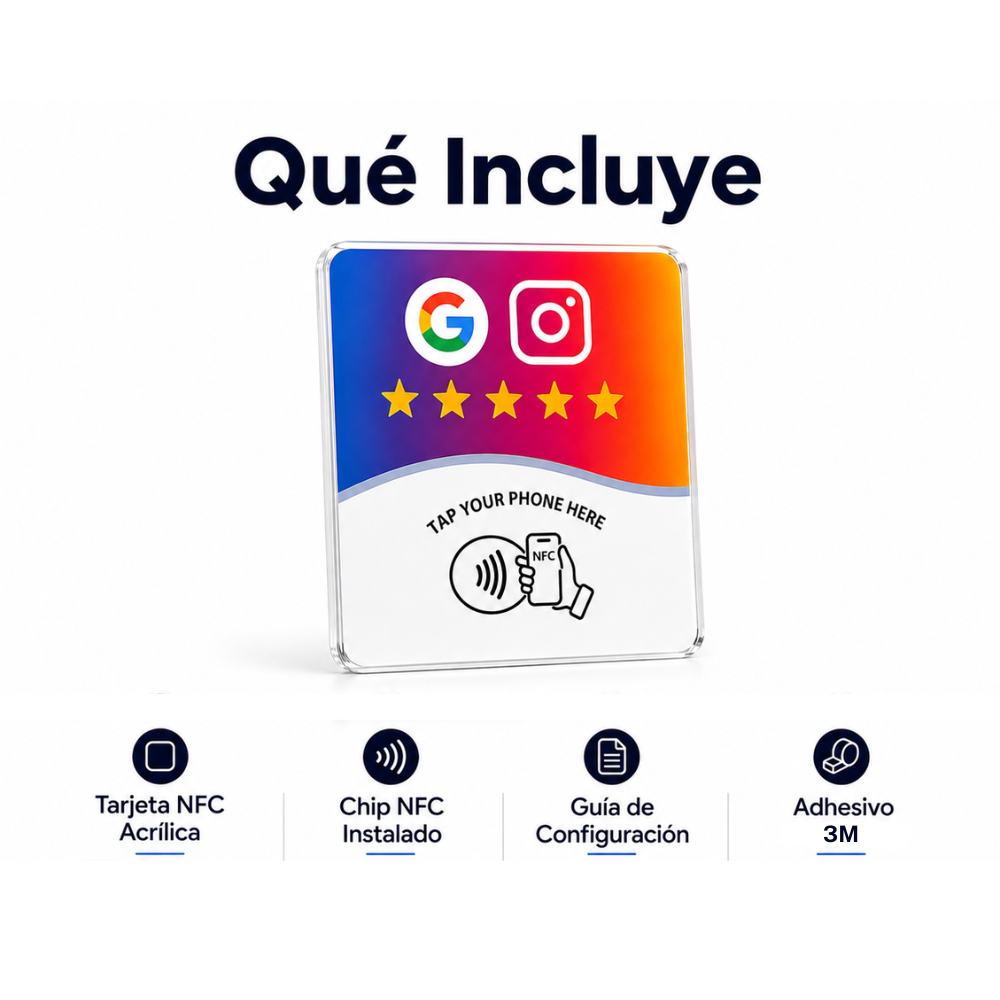 Placa NFC para negocios | Más reseñas y seguidores con un toque